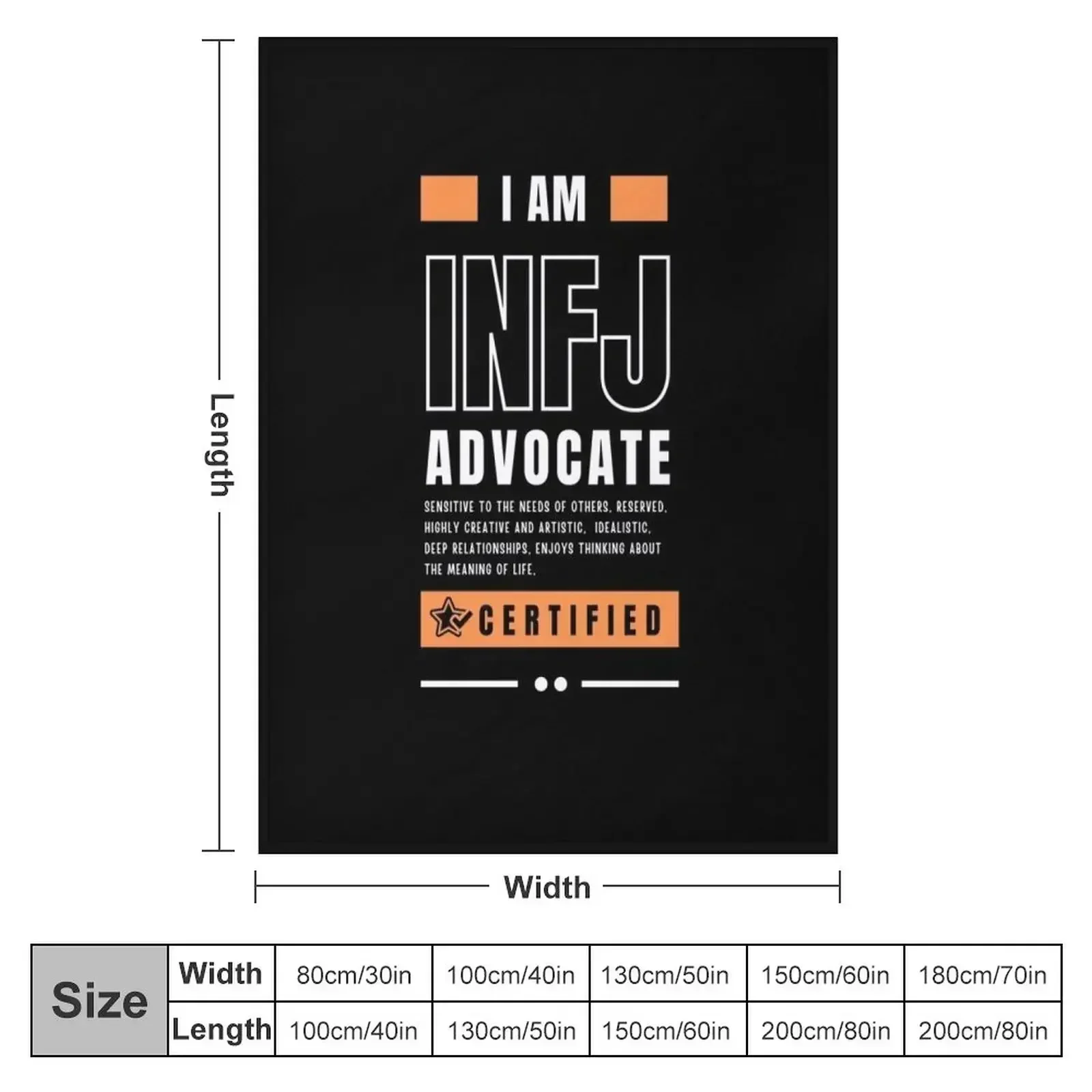 INFJ - Advocate t-shirt essential for Introvert person Throw Blanket warm winter For Decorative Sofa Blankets