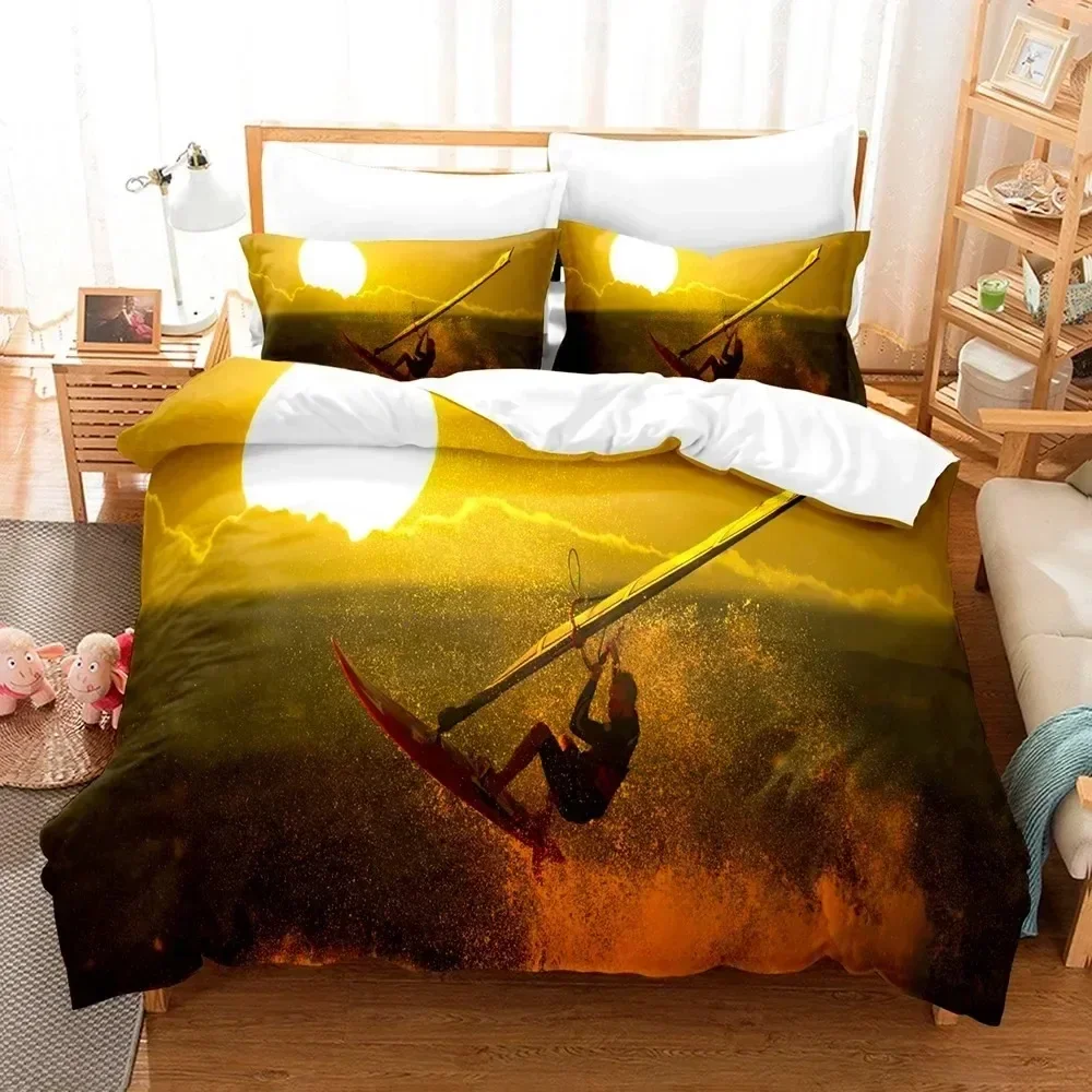

Luxury New 3D Print Surf Riding Comfortable Duvet Quilt Cover Pillowcase Bedding Set Children Bedroom Decoration Home Textile