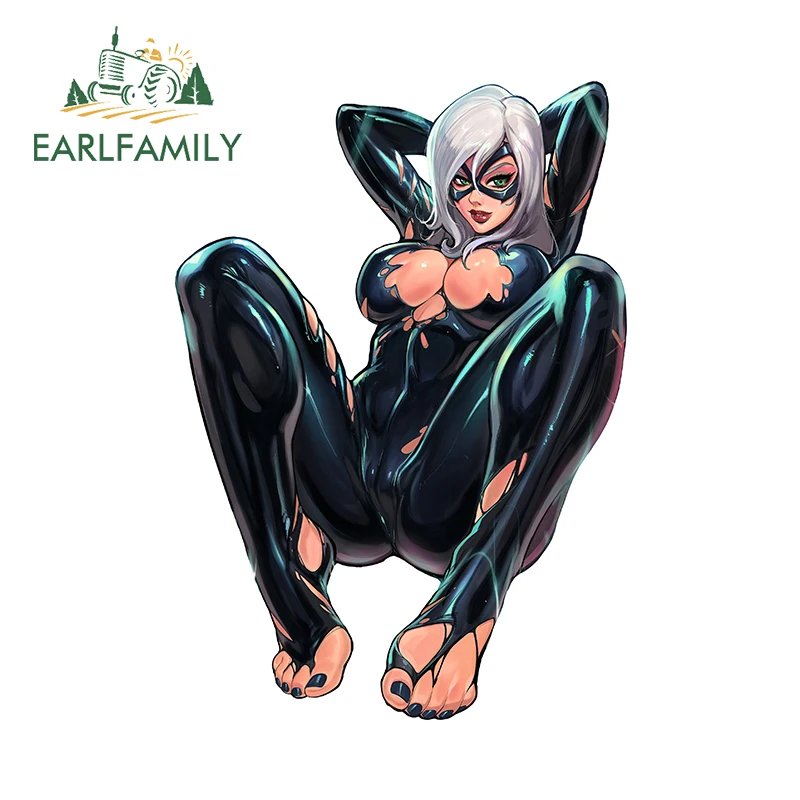 

EARLFAMILY 13 см x 9,2 см паук Женская наклейка Hentai грудь Ahegao черная Униформа NSFW Waifu автомобильные наклейки багажник оригинальная графика