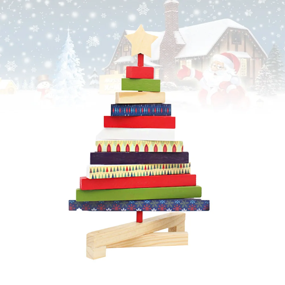 

Wooden Rotation Christmas Tree Decor S Size Desktop Ornament Home Store Office Festival Atmosphere Wooden Christmas Decorations