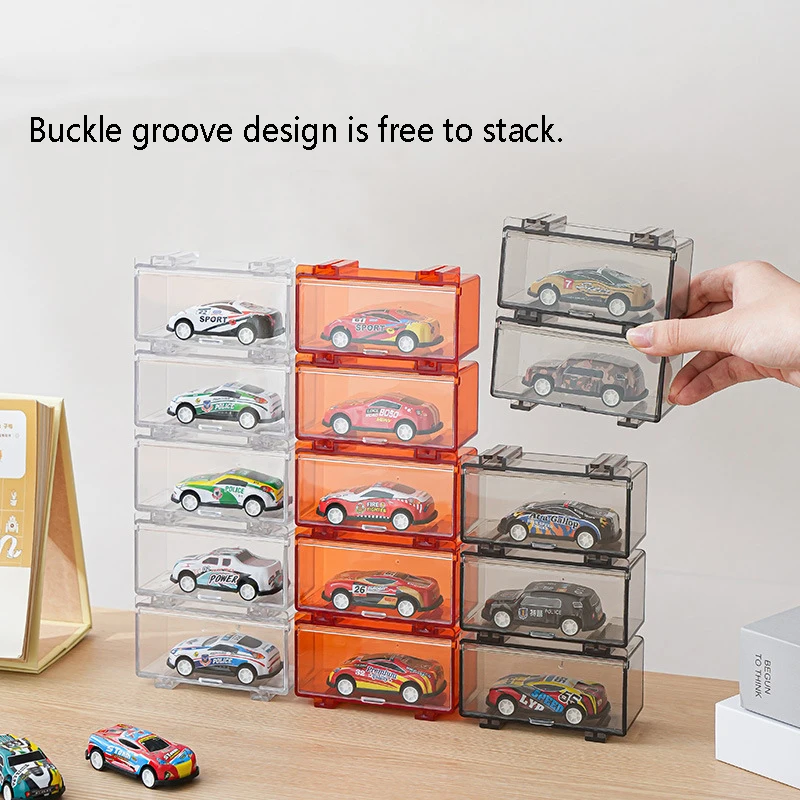 ของเล่นรถยนต์กล่องโปร่งใสกันฝุ่นอะคริลิคชั้นวางSTACKABLE 1:64 Storage Case