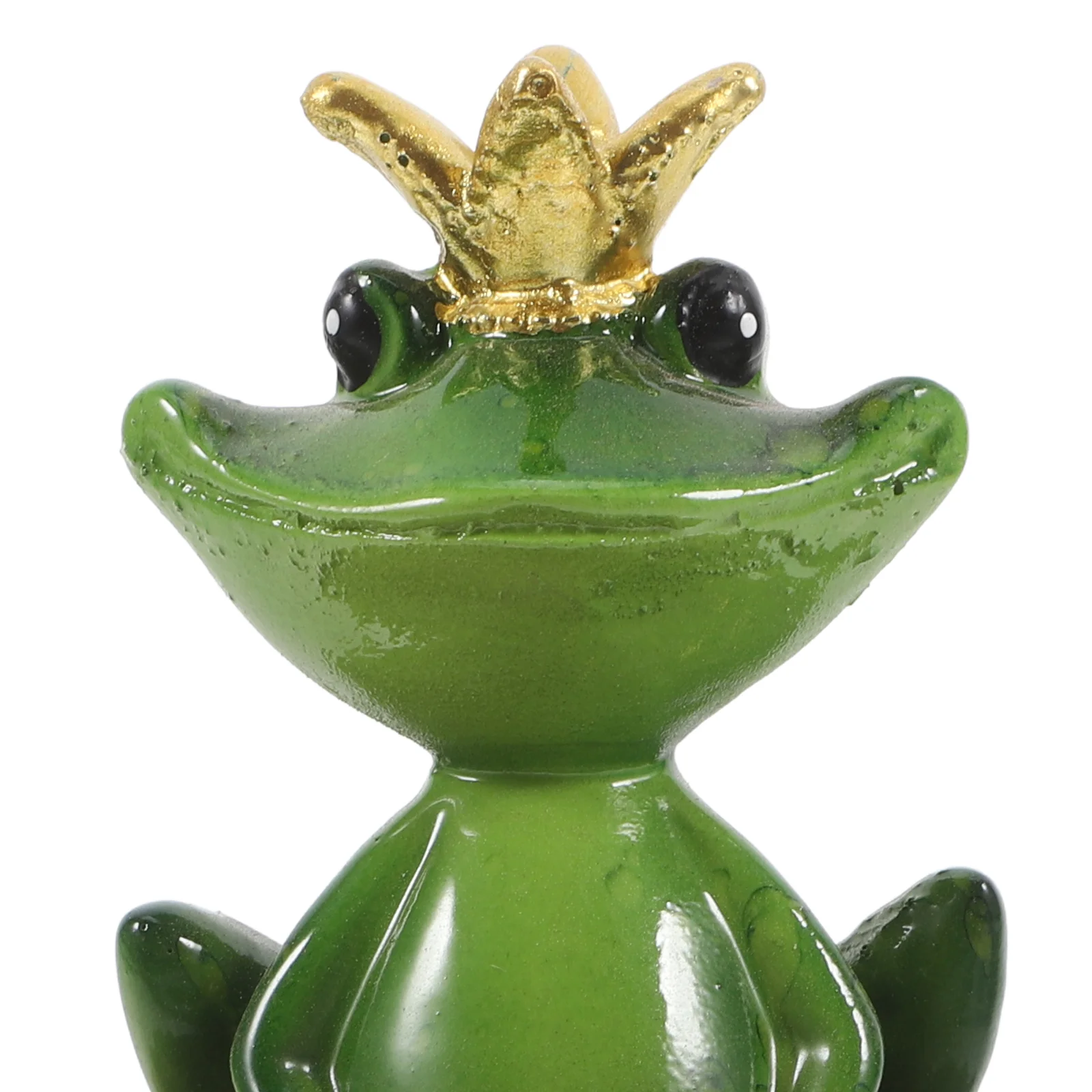 Pond Frog Statue Mini Figurines Crown Sculpture Toads Garden Resin Decor Lawn Ornament