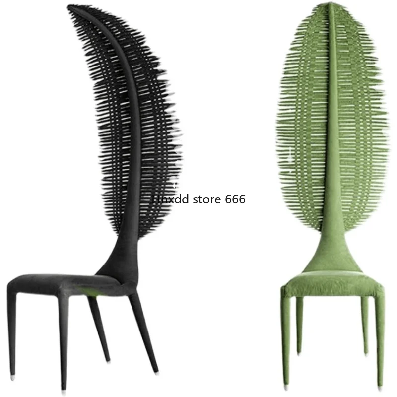 Modern designer banana fan chair hand woven fabric feather