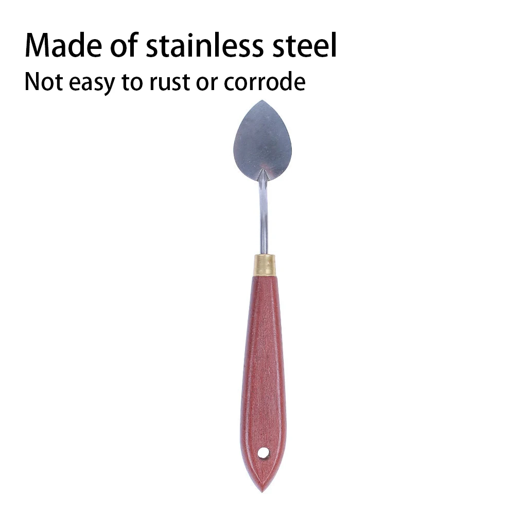 Painting Mixing Scraper Reliable with Wood Handle Art Spatula Smudging Smoothing Slicer for Oil Acrylic