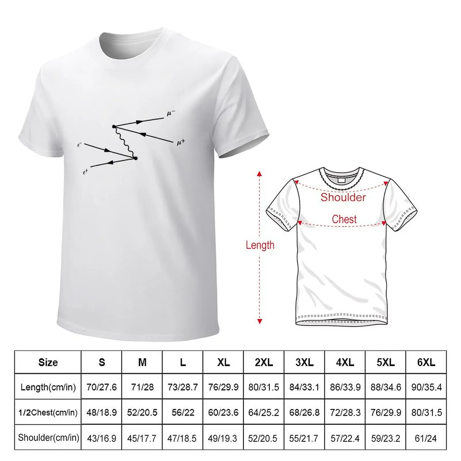 Feynman diagram, electron positron, to muon scattering T-Shirt summer clothes anime tshirt luxury clothes men