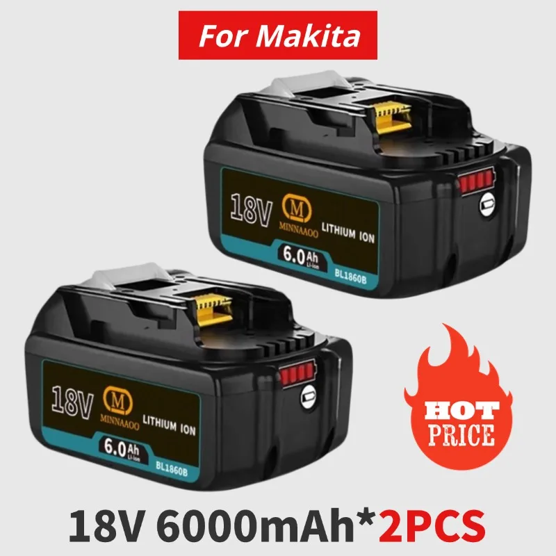 

For Makita 18V 6.0Ah Lithium Battery for BL1850B 1860B 1840B LXT/TD173D/BL1830/BL1860/TW251D/TD251DZ Power Tools Replacement
