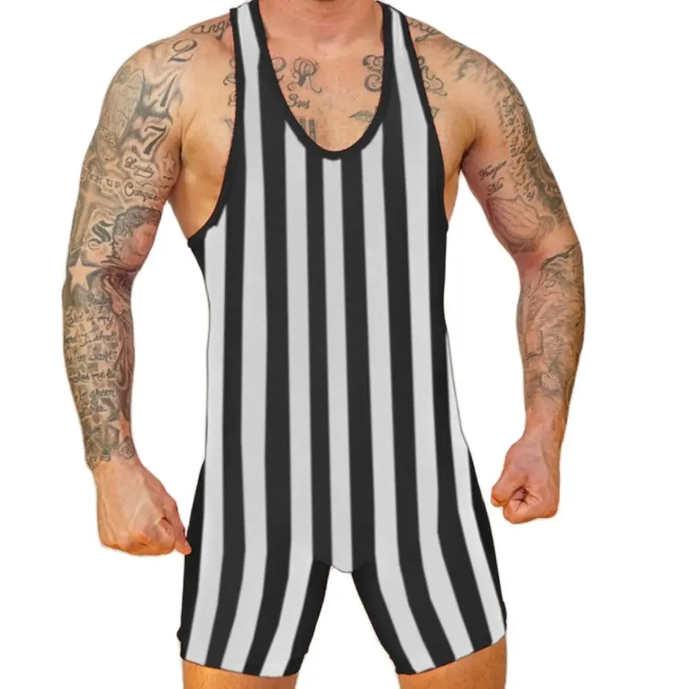 Men\'s Wrestling Singlet Suit Outdoor Sports Running Jumpsuit Boxing Wear Triathlon PowerLifting Iron Fitness Skinsuit One Piece