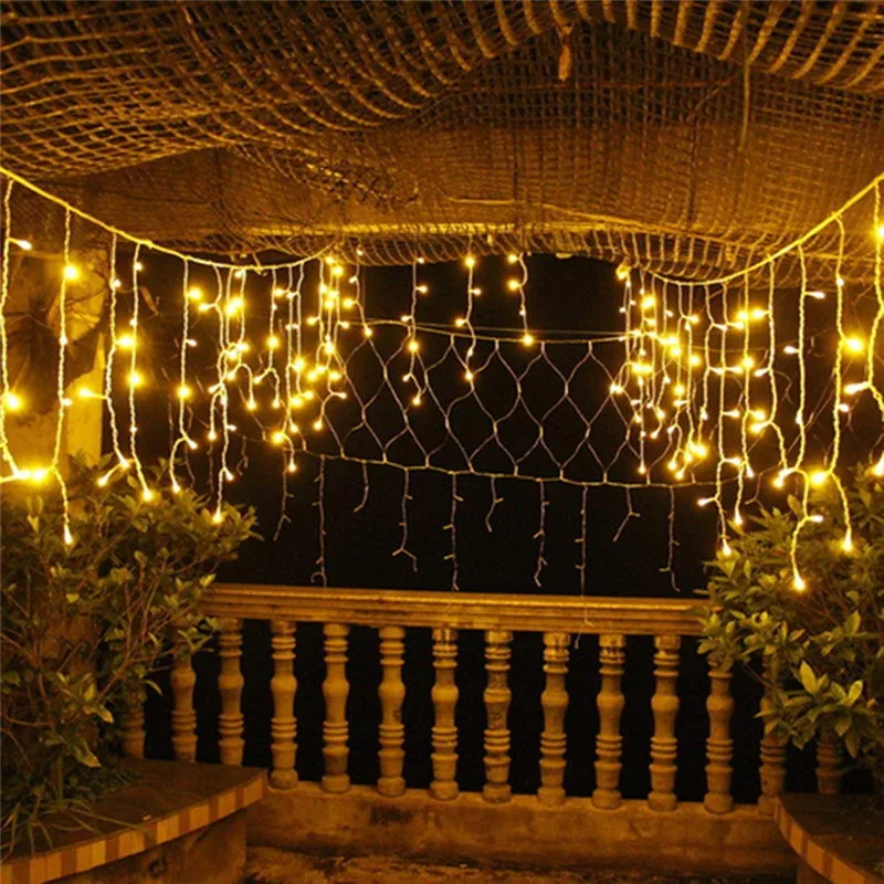 220V 110V Connectable Icicle String Lights Waterproof Christmas Icicle Lights Outdoor