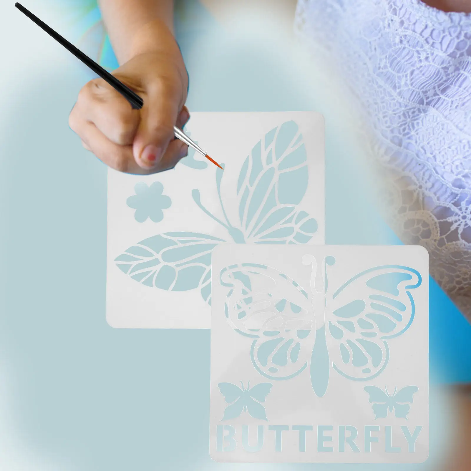 24Pcs Butterflies Drawing Template Eco-Friendly Painting Stencils Reusable Hollow Crafts DIY Creative Art Painting Template