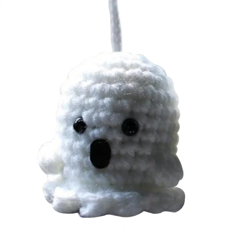 Ghost Charm with Adjustable Height Adorable Fuzzy Ghost Car Accessories Swinging Bag Charms Rear View Mirror Ornaments Party