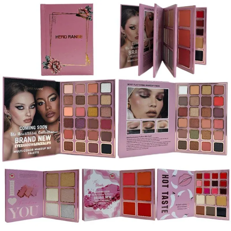 북 스타일 78색 메이크업 팔레트 - 쉬머 & 매트 아이섀도우, 하이라이터 & 컨투어, 올인원 전문가용 키트