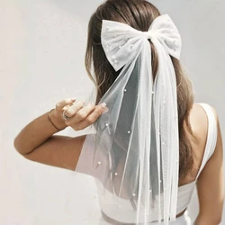 V04A Mini inciler gelin Veils yaylar boncuklu düğün duvağı ile tarak çiçekler cemaat kızlar bekarlığa veda parti aksesuarları