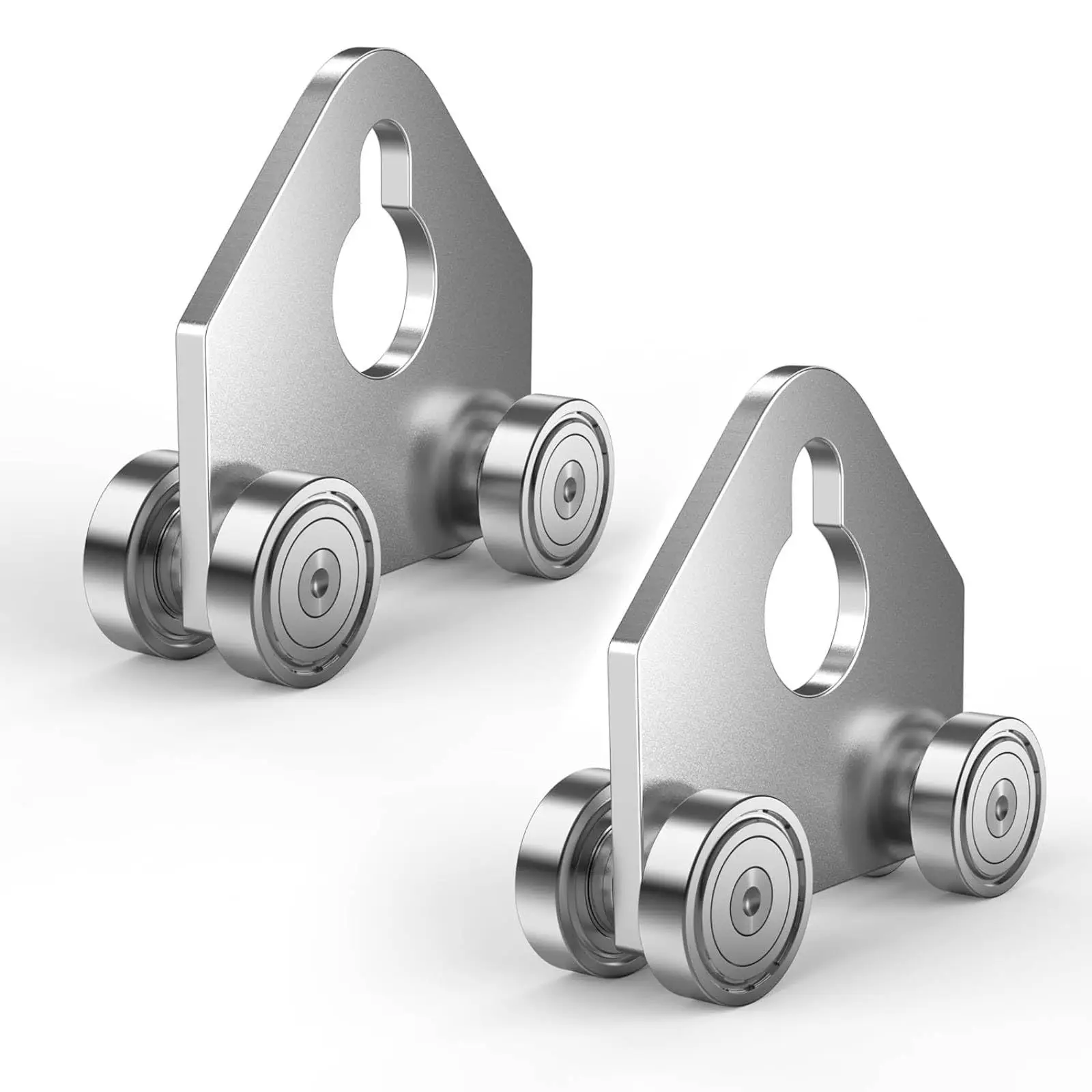 2pcs Duty Triangular Roller Trolley For 1-5/8 Strut Channel Galvanized Steel Silent Sliding Door Pulley Lifting Tool view 3