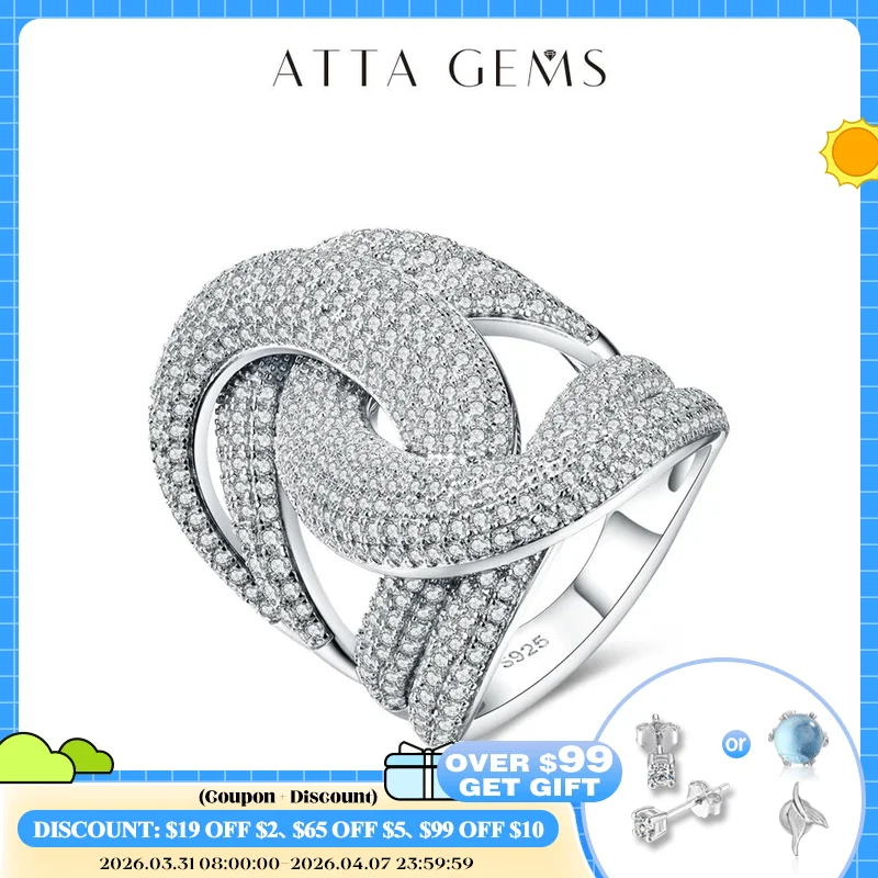 

ATTAGEMS Design D Color Moissanite Ring for Women Man 925 Sterling Silver Diamond Test Pass Anniversary Rings Original Jewelry