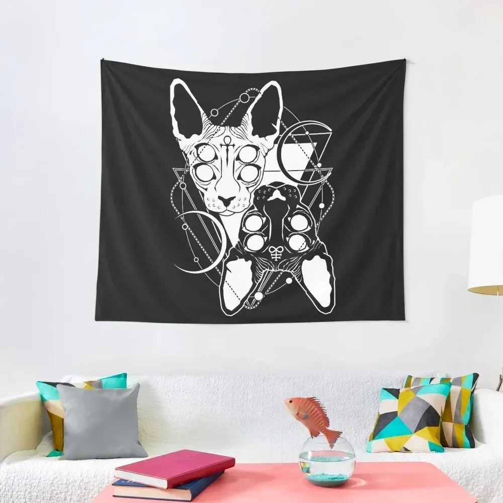 

Sphynx cats with ankh and Leviathan cross symbols Tapestry Cute Room Things Room Aesthetic Decor Tapestry