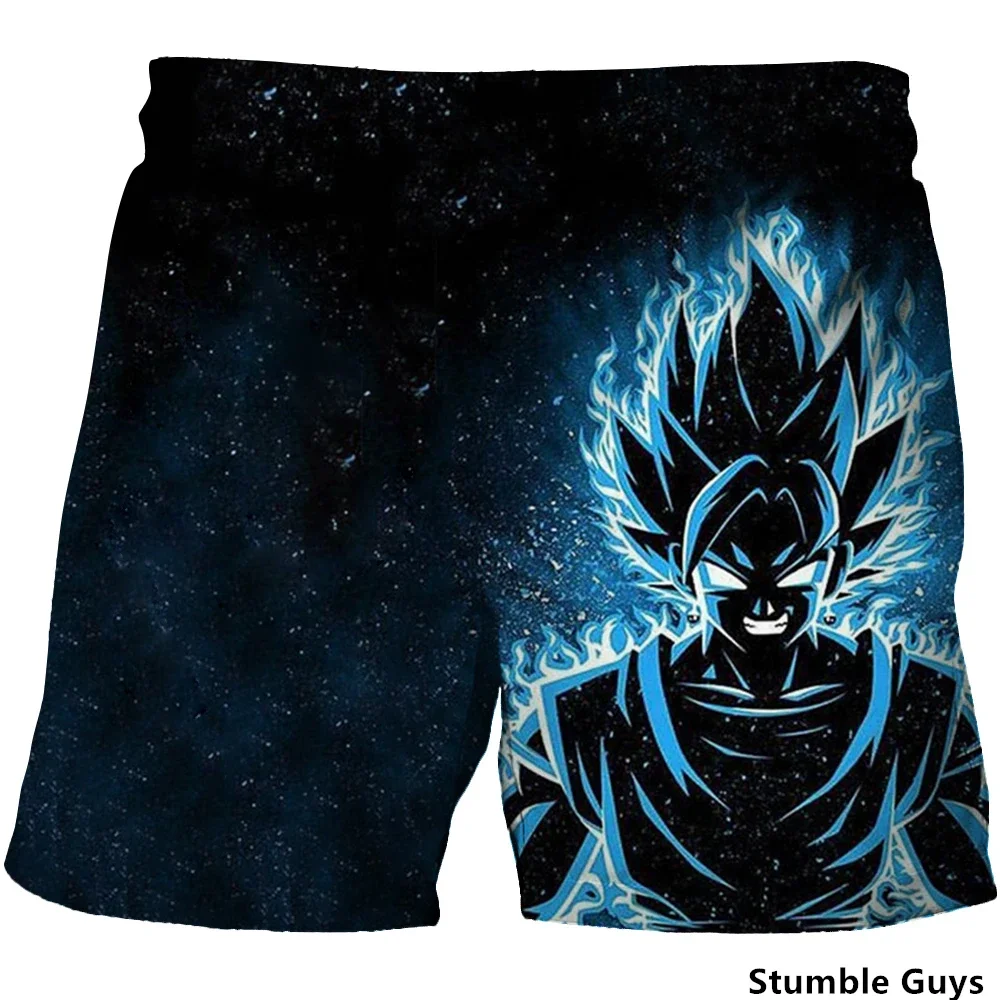 2024 New Dragon Ball Set Cosplay Clothing Pants Cartoon Goku Clothing Summer Beach Swimming Pants Boys' Quick Dry Breathable