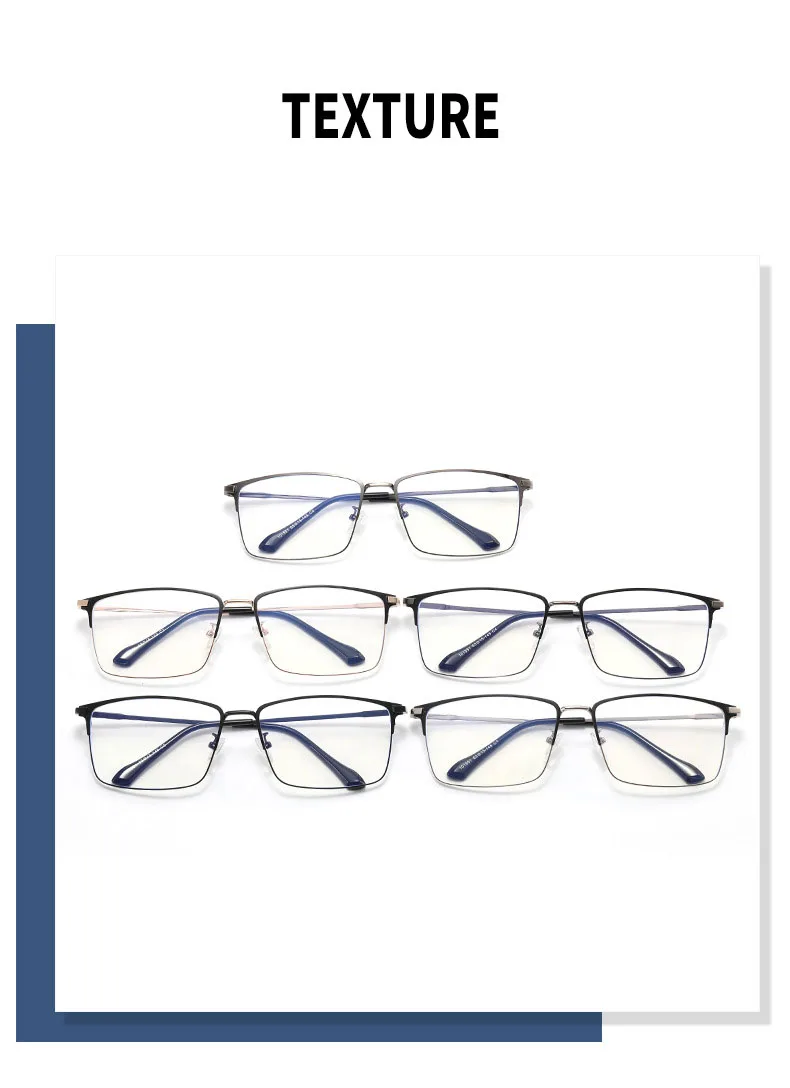 157mm Titan Legierung Anti Blau Licht Platz Lesebrille Männer Business Große Presbyopie Brille Klare Linse Rezept Brillen – Detail 5