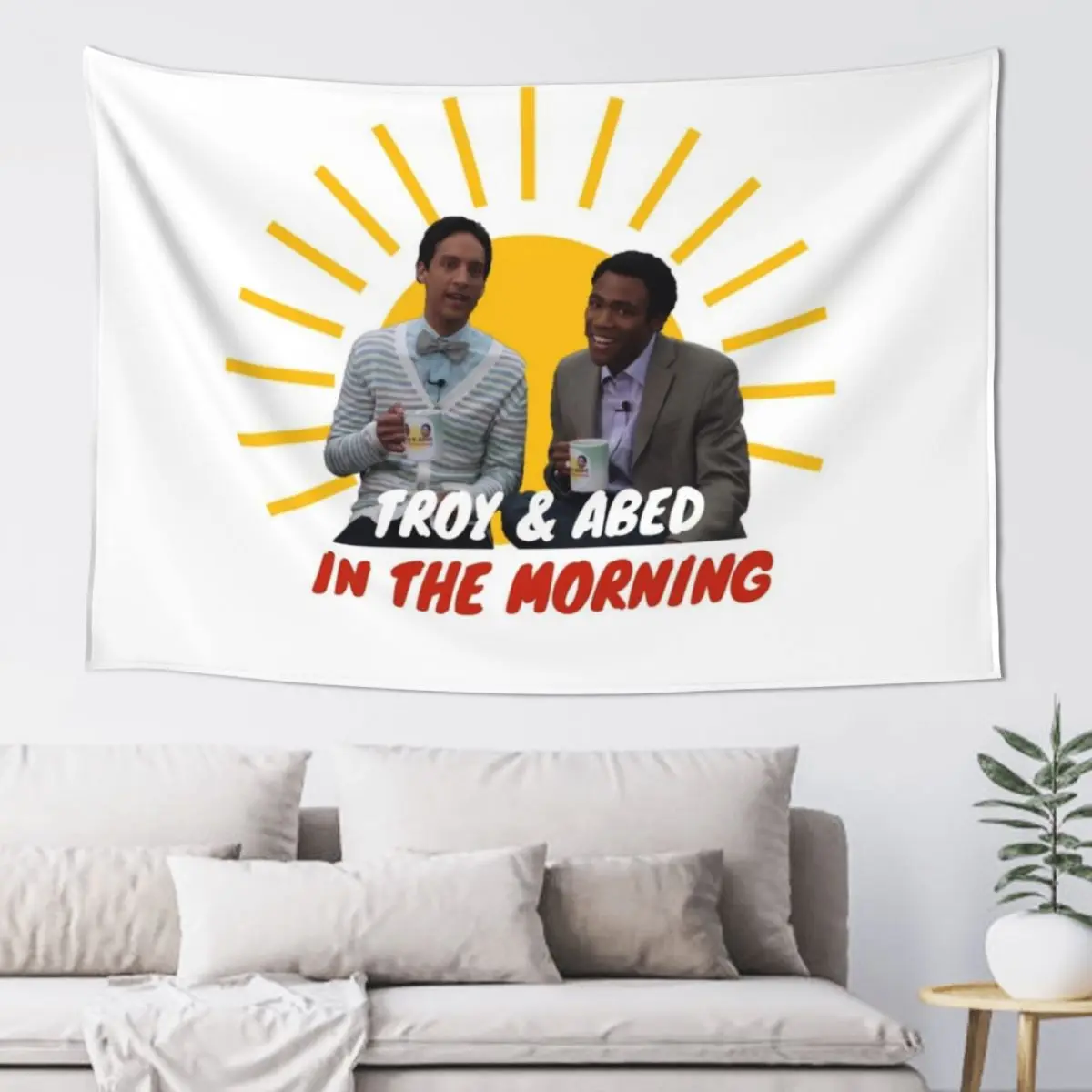 Troy and Abed in The Morning Tapestry Korean Room Decor Cute Decor Tapestry