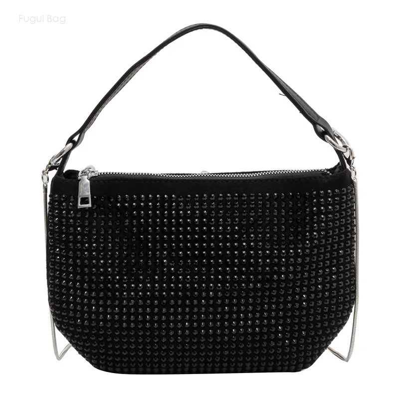 Women's One Shoulder Handbag, Underarm Crossbody Bag, Bright Diamond 2024 New Fashion and Versatile Chain Fashion