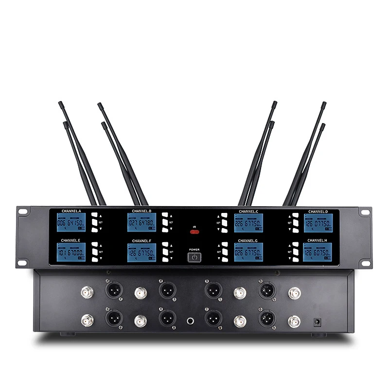 XTUGA A800 High Sensitive Table Base Microfone 8 Channel UHF Gooseneck Conference Microphone for Meeting Room