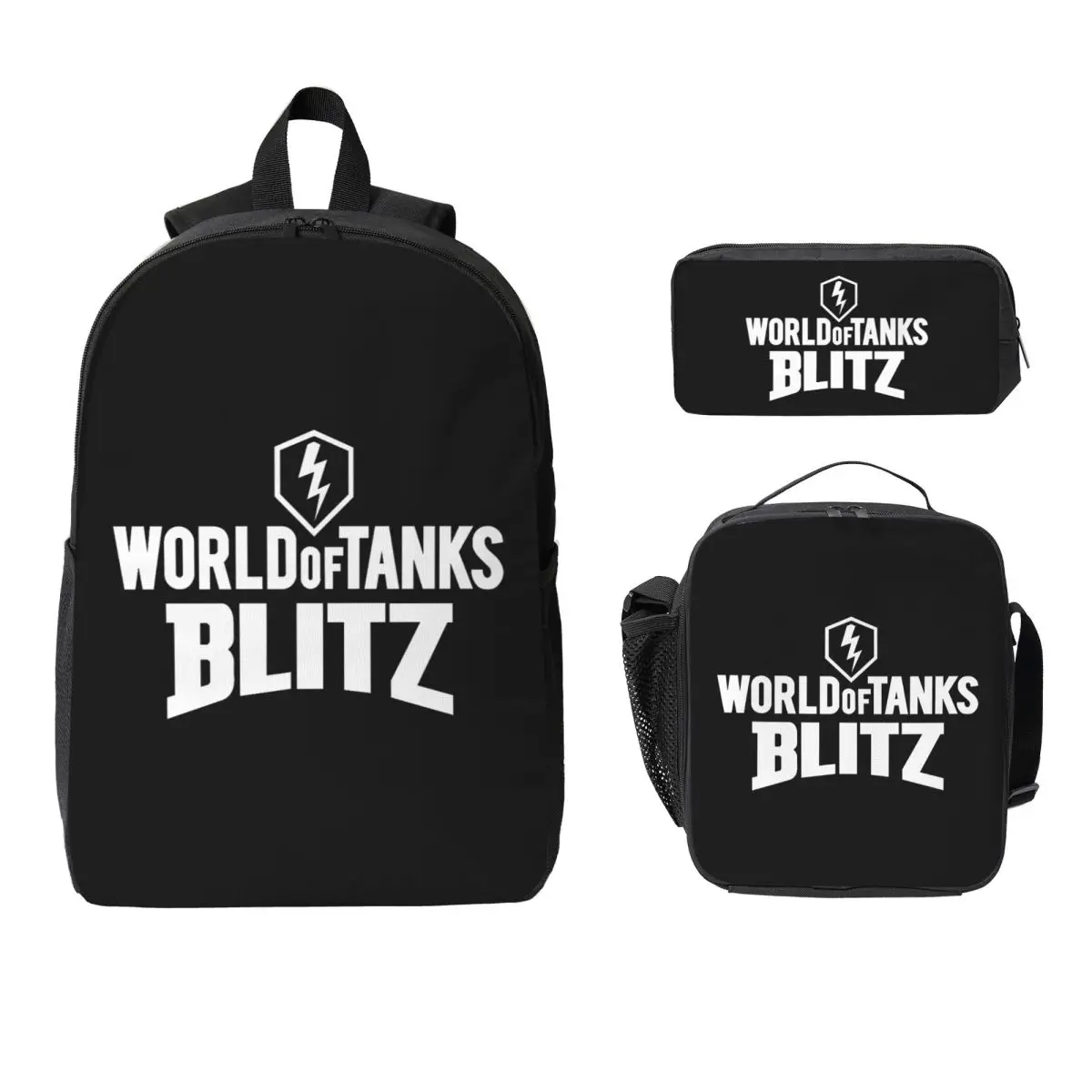 ワールドオブタンクス-ブリッツ-ロゴ-1-バックパック-学生-ブックバッグ-スクールバッグ-コンピューター-ショルダーバッグ-3ps-保温ランチバッグ-ペンケース