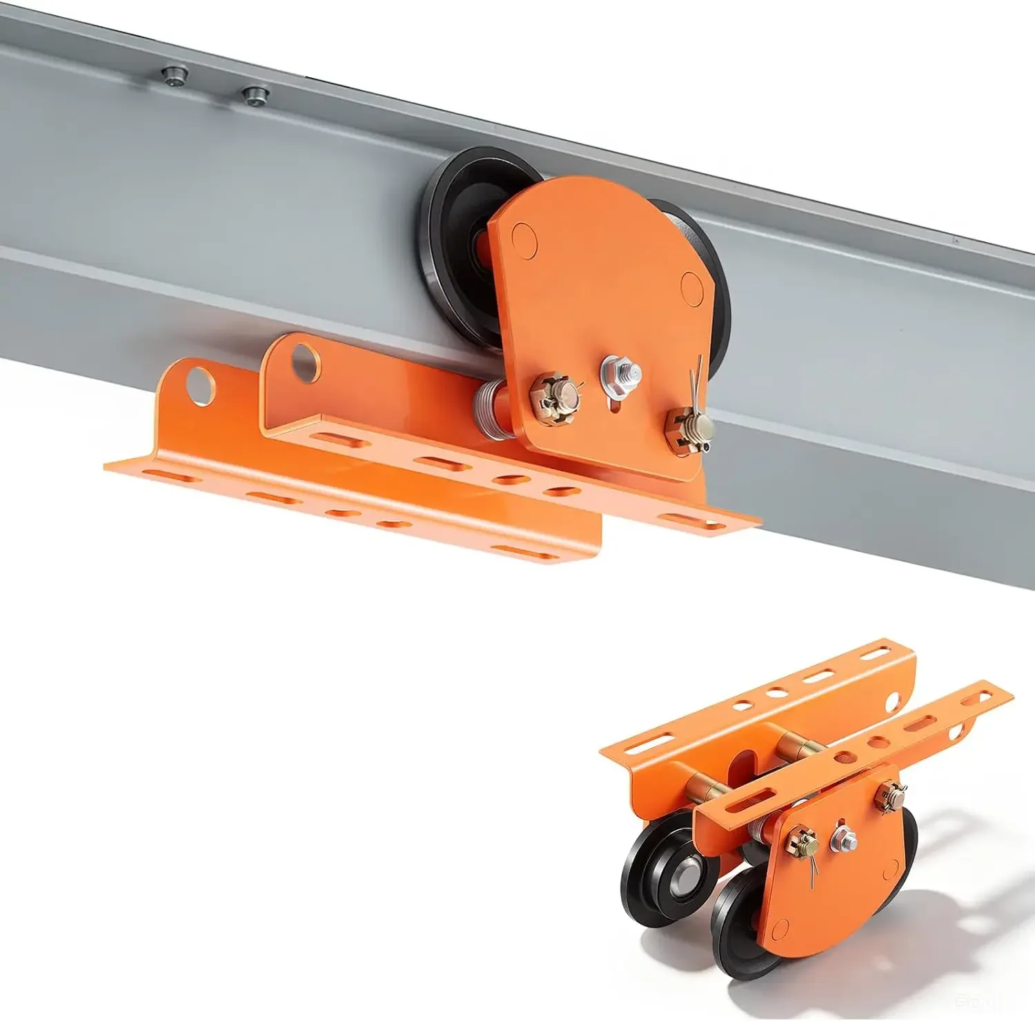 Electric Hoist Manual Trolley, 2200 lbs/1 Ton Load for PA600 PA700 PA800 PA900 PA1000, Push Beam Trolley with Dual Wheels, 2.68