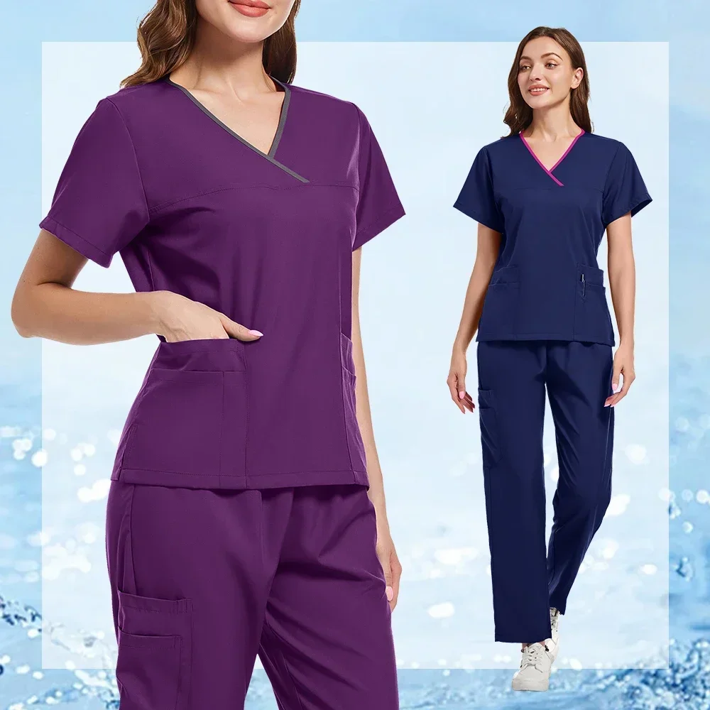 Mehrfarbige, kurzärmelige Unisex-Apotheke-Krankenschwesteruniform, Krankenhaus-Arzt-Arbeitskleidung, Uniformen für orale Zahnchirurgie, medizinische OP-Bekleidungssets