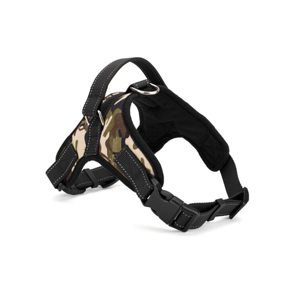 

Oxford Cloth Dog Harness Saddle Style Camouflage Size M for Medium Large Dogs D Ring Run Comfortable Fit Walking