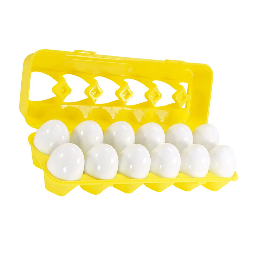 

Yellow Eggs Holder Carton Toys Educational Preschool Toddler Shape Early Baby for Toddlers