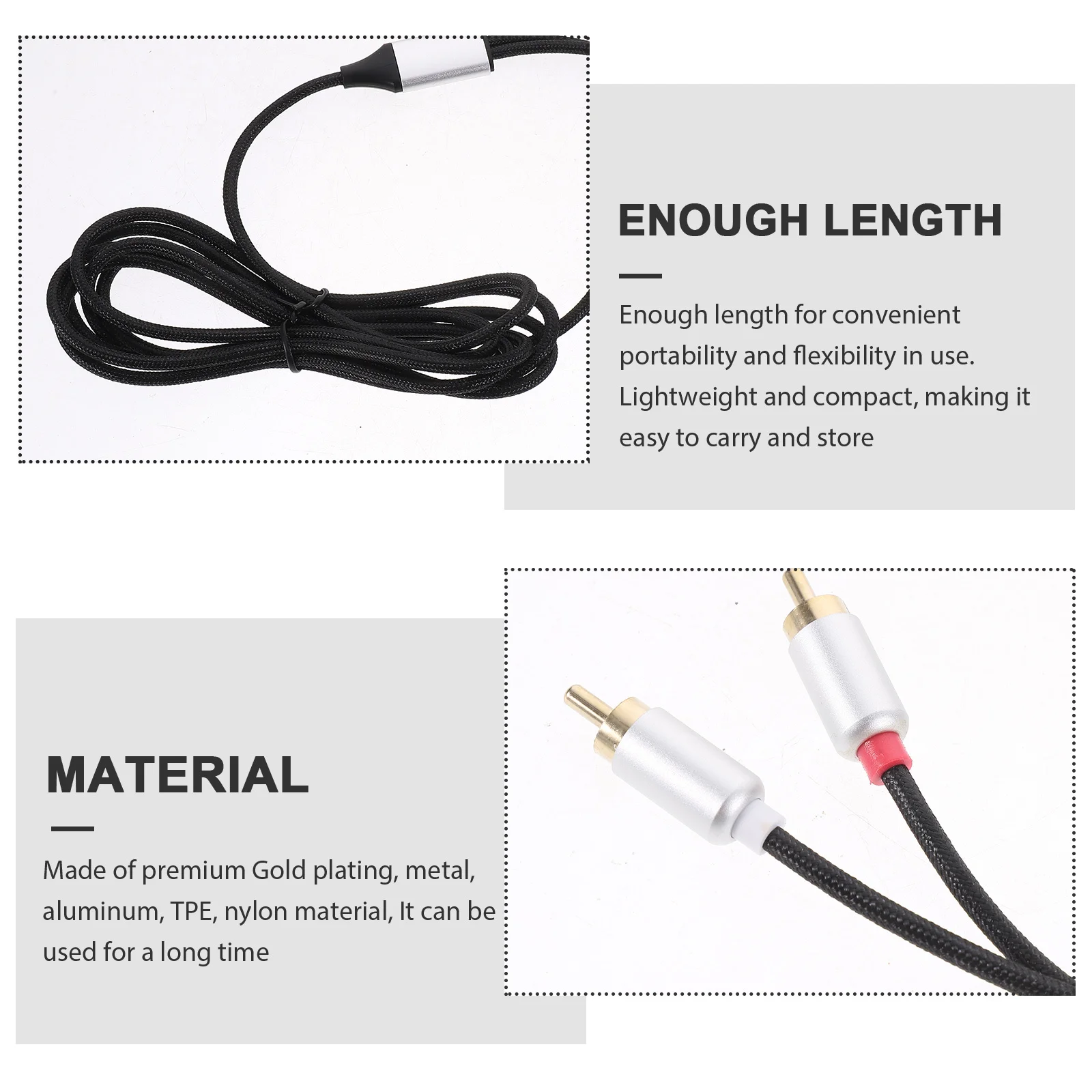 كابل محول صوت USB C إلى Dual Rca بطول 1 متر، محول ستيريو، مكبر صوت للسيارة، سلك صوت متوافق مع الهاتف الذكي اللوحي