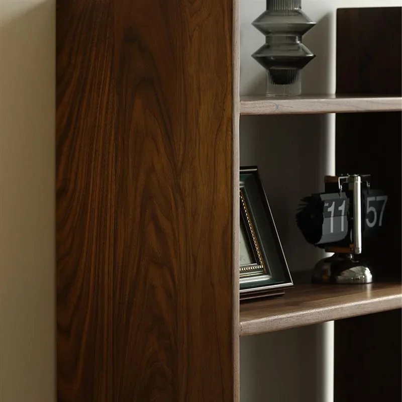 North American black walnut all-solid wood bookshelf, Nordic shelf display, floor-to-ceiling small apartment