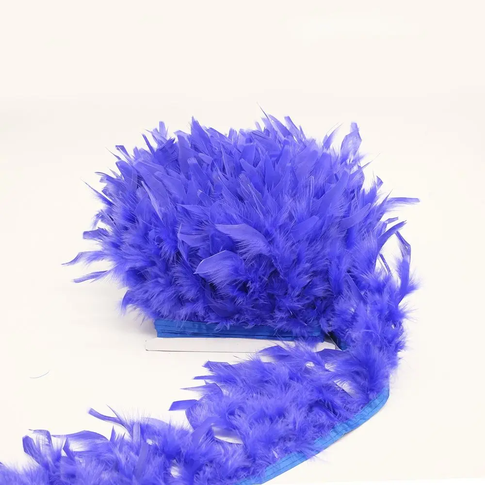 1 Meter Handmade Wedding Party Natural Turkey Feathers Sewing Decoration Ribbon Tassel Feathers Trim DIY 10-15cm Apparel Fabric
