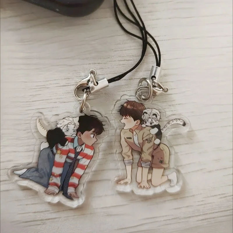 Korean BL Manwha Passion Mobile Phone Lanyard Acrylic Pendant 패션 Manga Goods Kawaii Straps Hanging Rope Phone Case Decor Gift