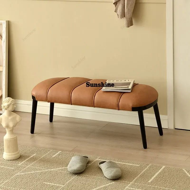 

Nordic stool modern minimalist foot pedal light luxury shoe changing stool caterpillar bench for home use FT