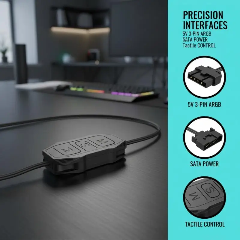 

ARGB Controller 5V 3pin To SATA Power Supply Mini RGB Controller 3PIN Hub For Computer Cpu Case Cool Fan LED Light Radiator