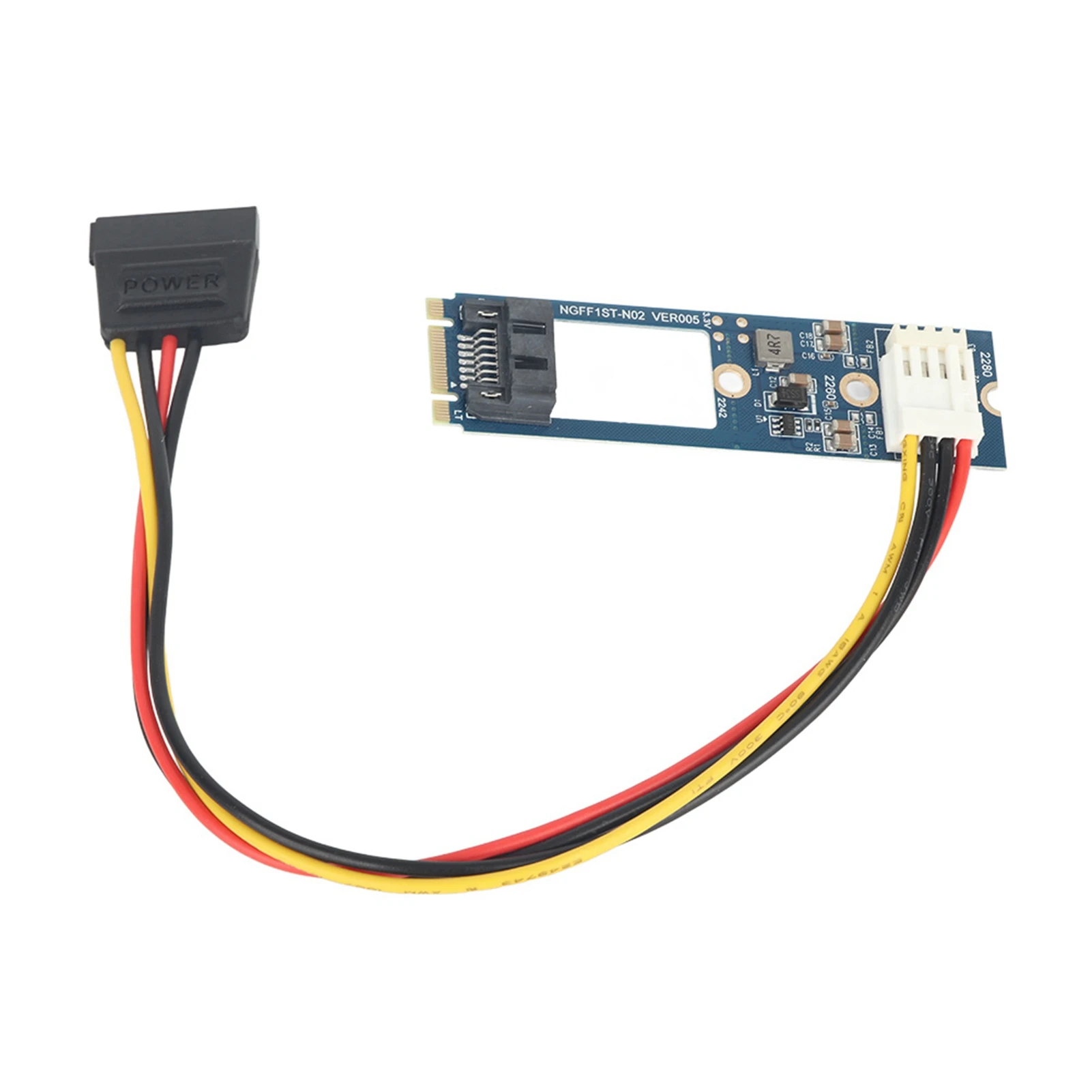 M2 TO SATA M.2 NGFF SATA to 7Pin SATA Horizontal Converter Adapter Card Expansion Card+4Pin Power Cable for WinXP Win7 Win8