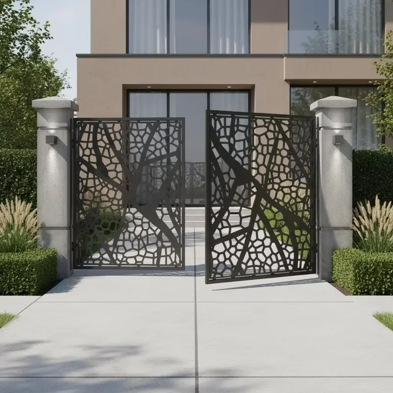 Aluminum Carved Flower Modern Style Powder Coated 8 Feet High Outdoor Fence for Home Security
