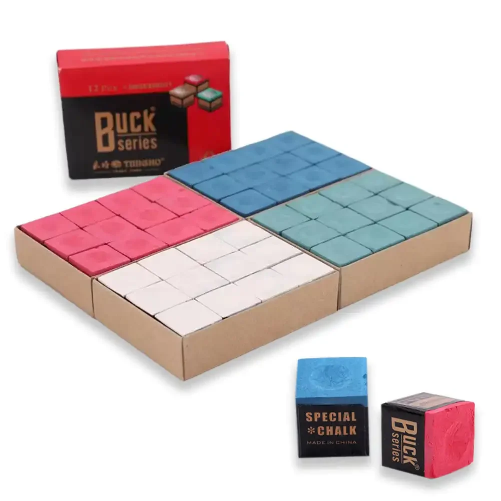 12Pcs Durable New Practical Cubes Chalks Stick Table Billiards Cubes Pool Cue Chalk Pool Cue Chalk Supplies Table