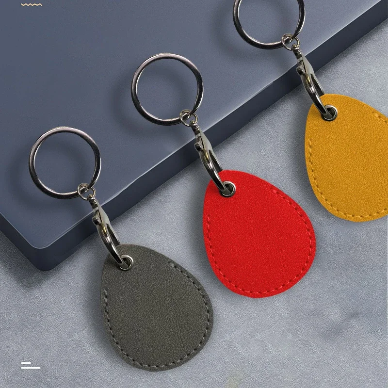 Drop-shaped Access Control Card Case Pu Leather Elevator Card Case NFC Card Case Key Chain Key Bag Key Organizer Key Pouch image 2