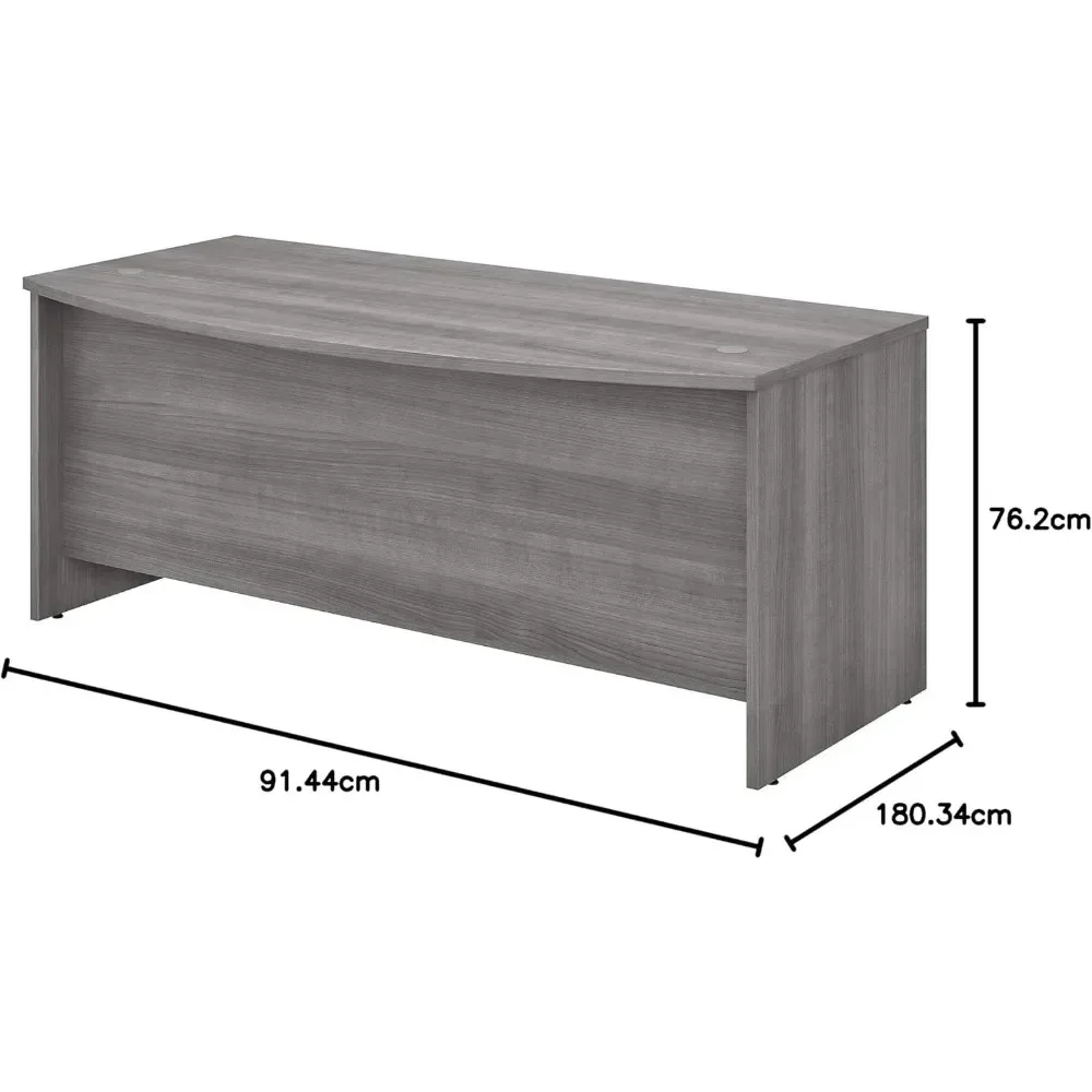 Studio C Bow Front Desk, mesa de computador para casa ou escritório profissional, recepção, mesa de funcionários, 72W x 36D