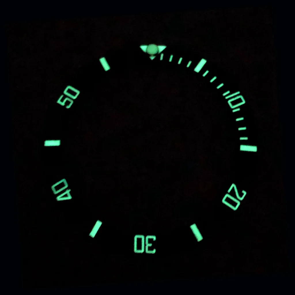 38mm C3 Blue Green Luminous Ceramics Bezel Black Blue Green Sloping Diving Watch Insert Replace Watch Face Bezel Inserts Ring