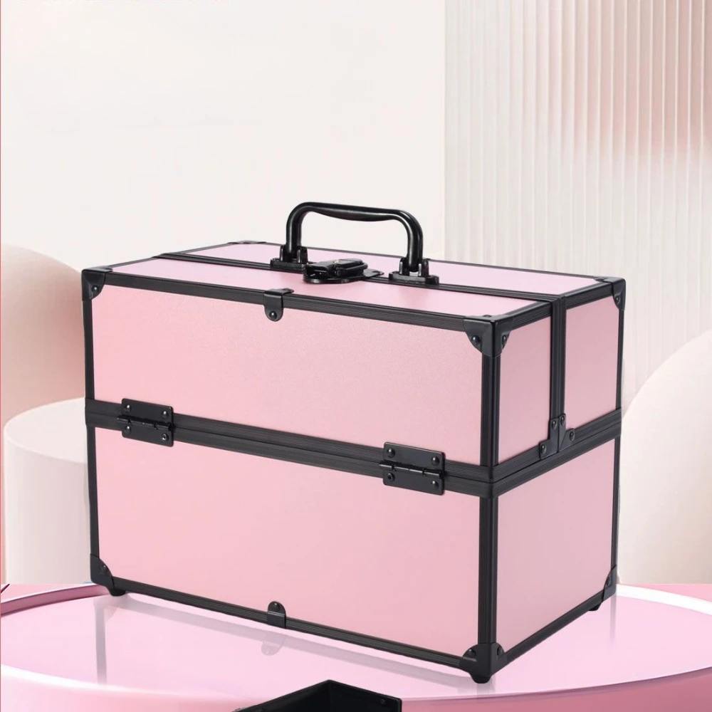 Luxury Multi-layer Portable Makeup Case Handheld Cosmetic Organizer Box for Nail Lash Hair Beauty Salon Travel Commute Supplies