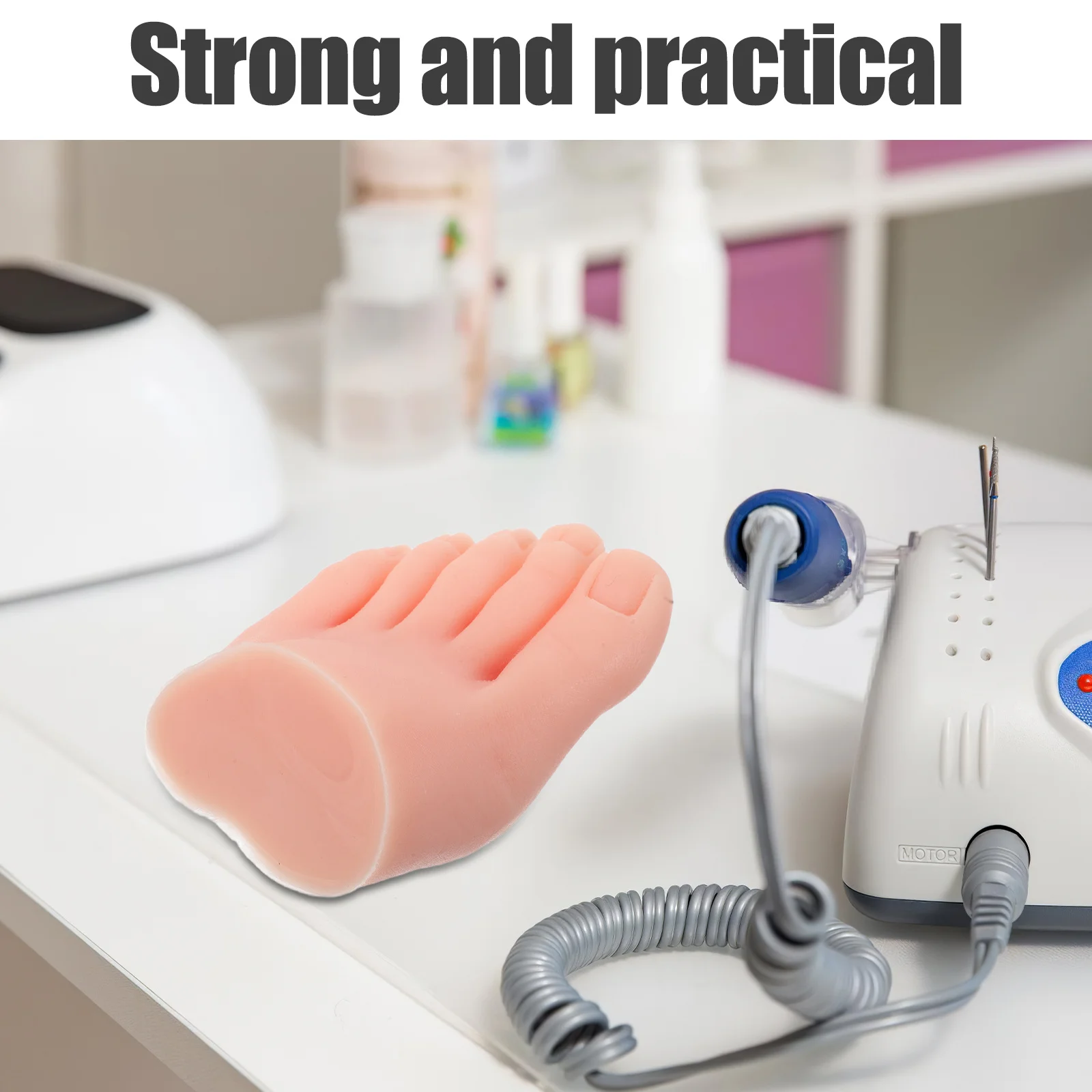 

Silicone Practice Foot Soft Realistic Fake Left Foot Flexible Pedicure Tool Nail Art Training Manicure Tool Silicone Feet Soft