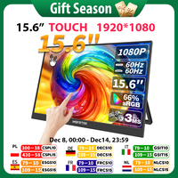 HGFRTEE 15.6 Inch Touch Portable Monitor ADS-IPS 1920*1080P 300cd/m2 Extended Display for Laptop Second Screen XBox PS4/ 5
