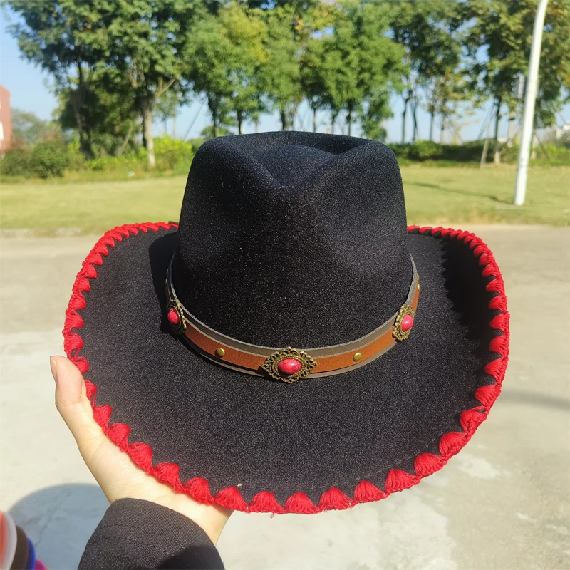 Retro Western Cowboy Hats Ethnic Leather Belt cowboy Hat For Men Women Hats vintage Sorero hombre sombrero vaquero hombre