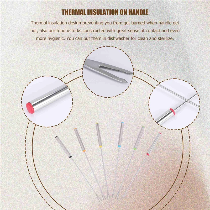 Fondue Cheese Sticks Fondue Set For Maker Swiss Cheese, Stainless Steel Fondue Forks Marshmallow Roasting-Hot
