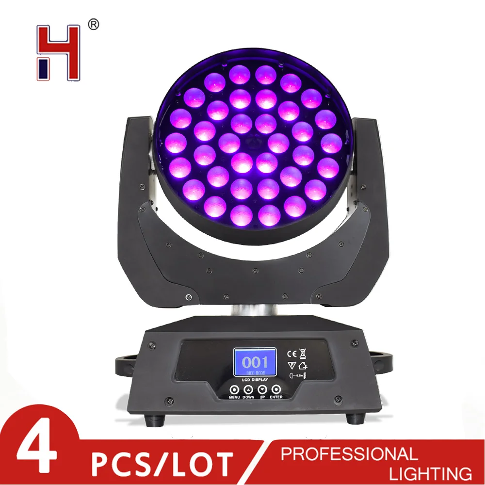 HongYi New Arrivals 36x12W/18W RGBW UV 6IN1 Washing Zoom Lyre Moving Head Stage Light  DMX Controller For DJ Disco Wedding Band