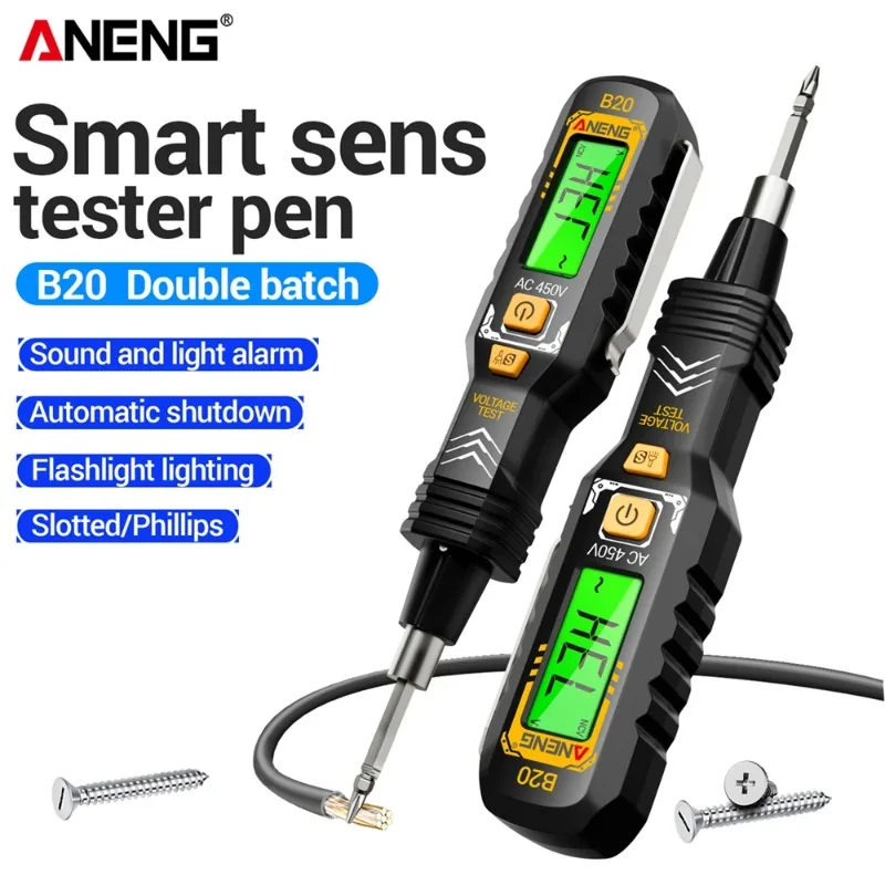 

B20 Slotted/Phillips Voltage Tester Pen Dual-use Screwdriver Handle Bolt Driver Non-Contact Insulated Electric Pocket Nutdrivers