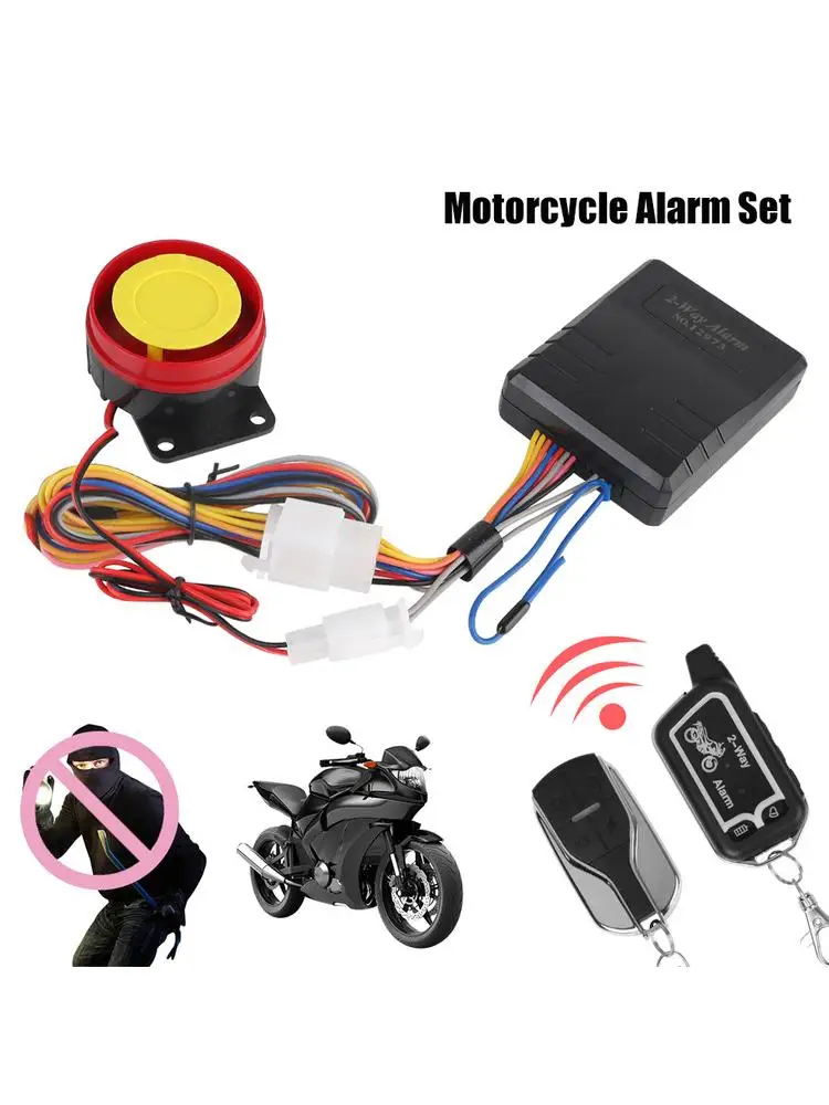 AliExpress NONE Anti-theft Protection Universal 125dB 12V Motorcycle 2 Way Alarm System E-bike Scooter Motorbike Security System Remote Control