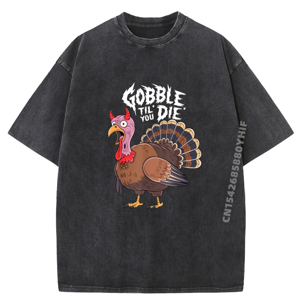 

Забавная роскошная футболка на День Благодарения, Турция, темная оккультная злая, мужская, высококачественная, мужские потертые футболки с надписью